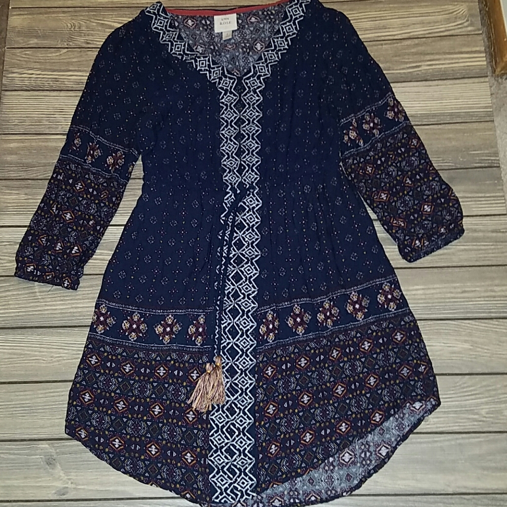 Knox Rose blue print boho dress